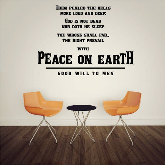 Image of Peace on Earth and Good Will to Men Quote Decal