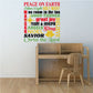 Christmas wall decal with multicolor typography: Peace on Earth, Silent Night, Holy Night