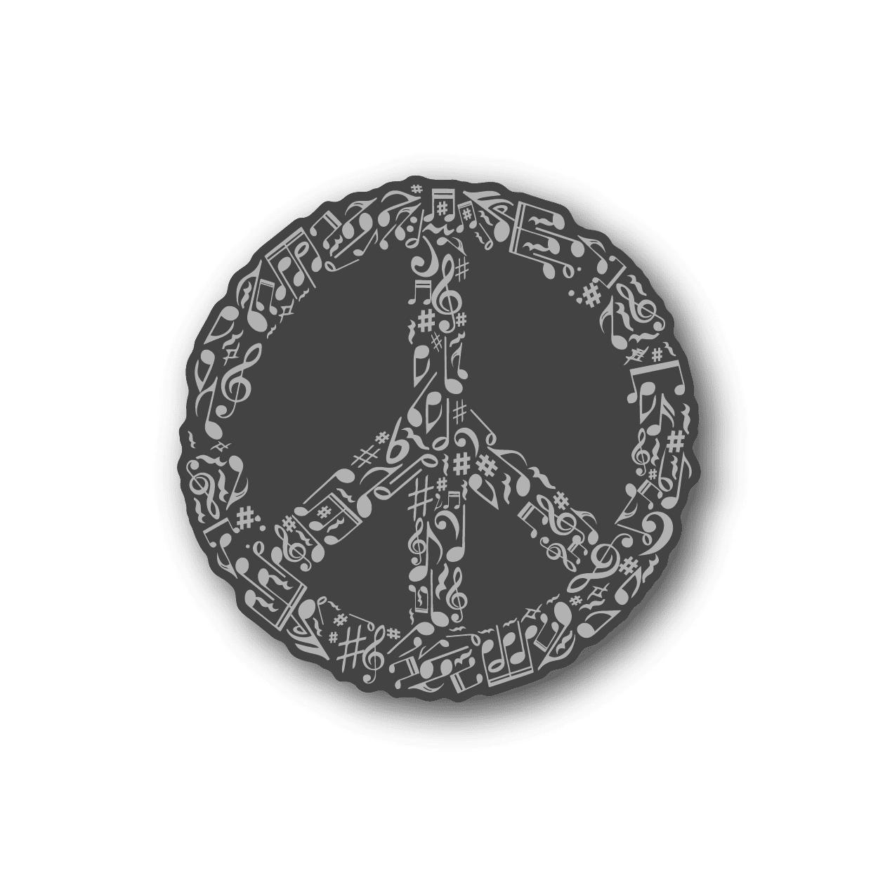 Image of Peace Sign Music Note Collage Sticker