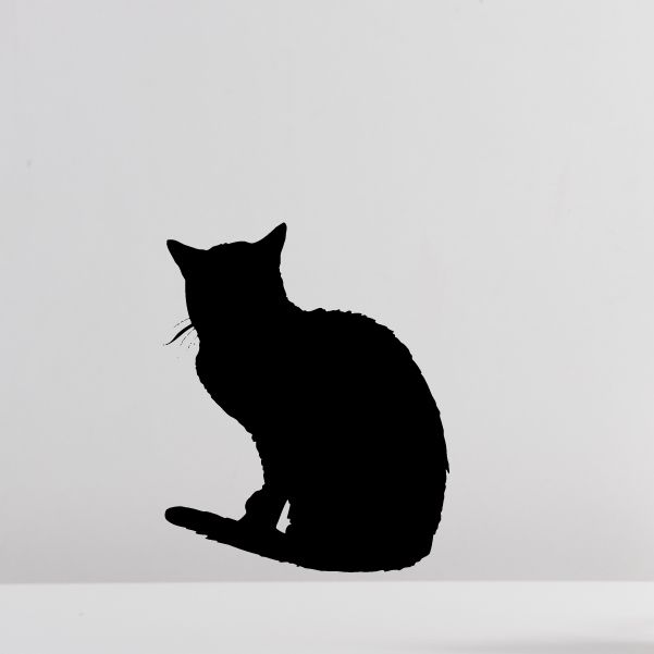 Image of Peaceful Cat Curled Tail Decal