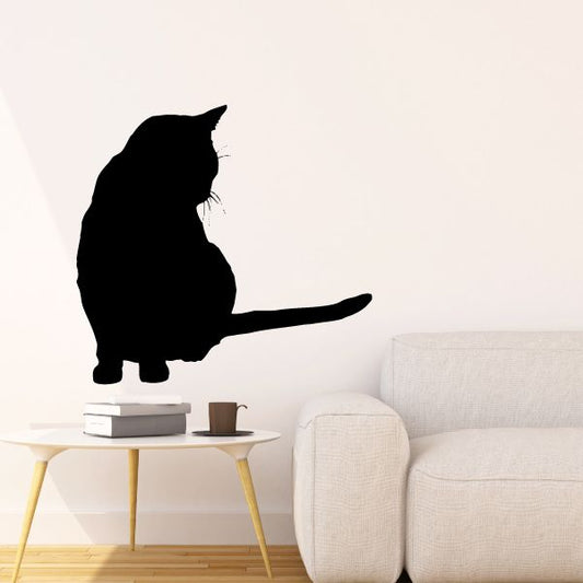 Image of Peaceful Cat Looking Down Decal