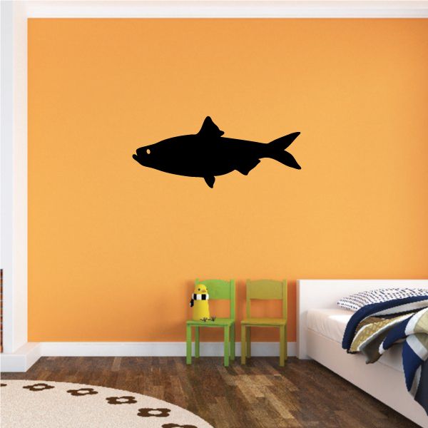 Black salmon wall decal silhouette