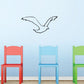 Flying shore bird wall decal with black silhouette