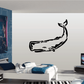 Sperm whale wall decal with black silhouette, peaceful outline