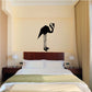 Standing flamingo wall decal in black silhouette