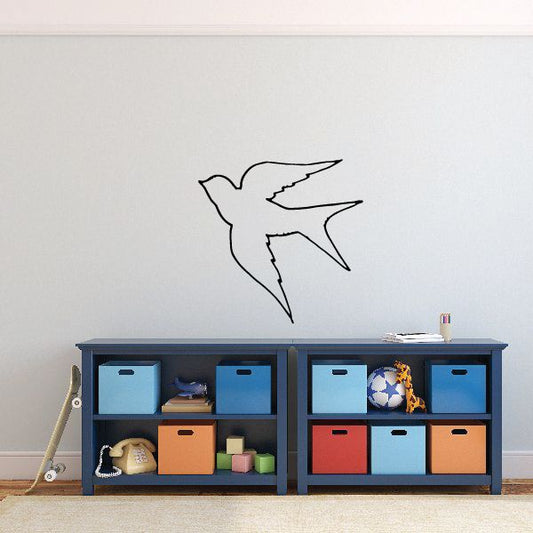 Image of Peaceful Swallow Outline Decal