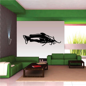 Black catfish swimming wall decal