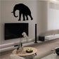 Elephant wall decal silhouette, black, strolling design
