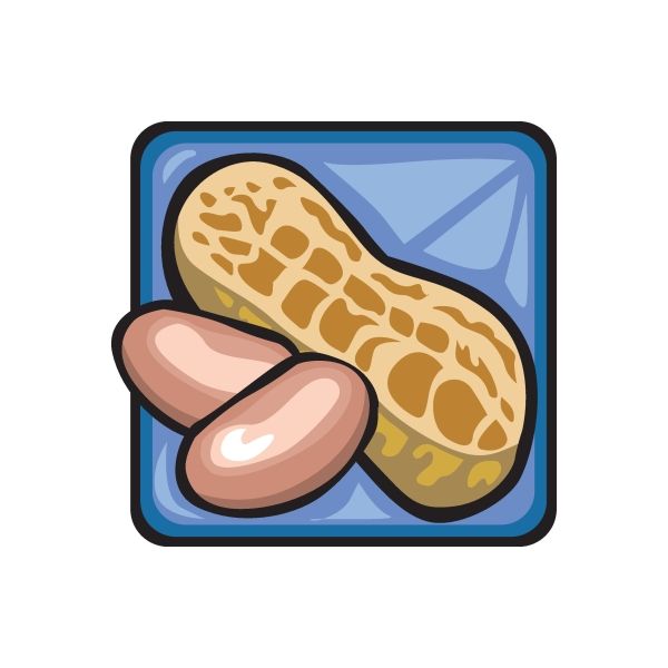 Peanuts sticker with two cartoon peanuts illustration