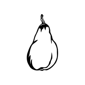 Pear decal with black outline pear shape