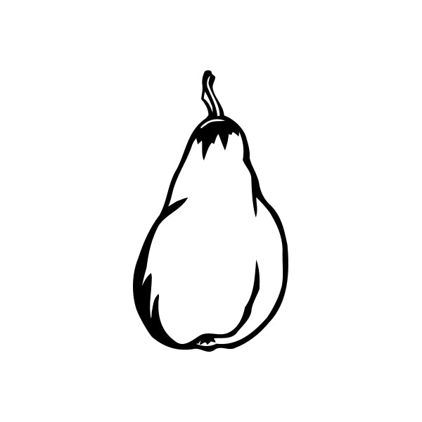 Pear decal with black outline pear shape