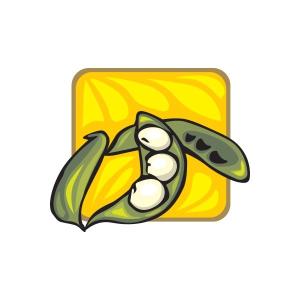 Peas in a Pod sticker with green pods and yellow background