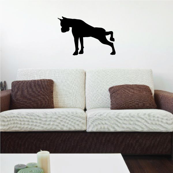 Image of Peeing Boxer Dog Decal