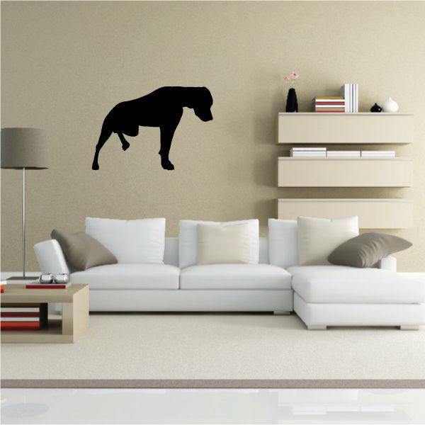 Black dog peeing silhouette wall decal