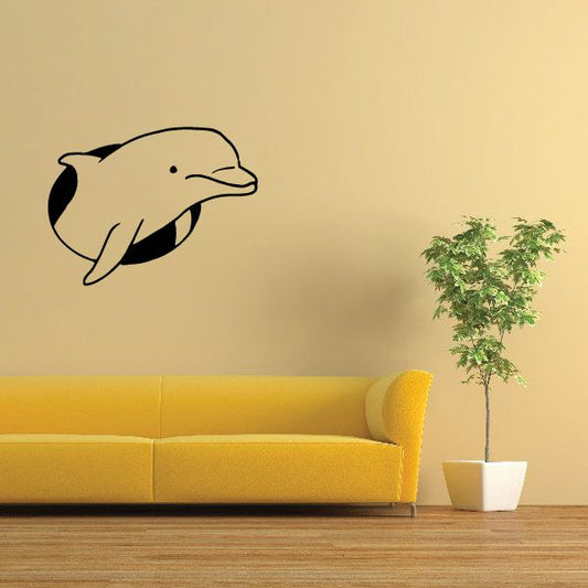 Image of Peeking Hole Dolphin Decal