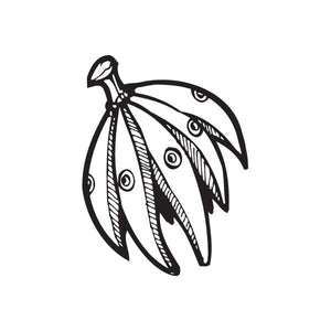 Black toucan decal with detailed line art