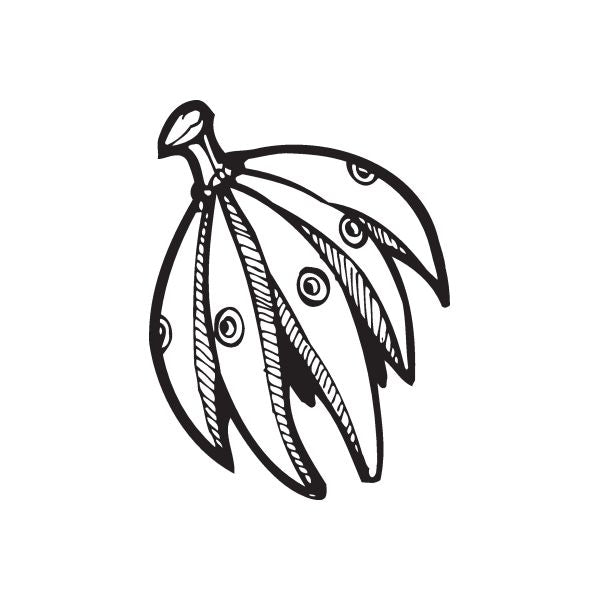 Black toucan decal with detailed line art