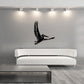 Pelican vinyl wall decal with black bird silhouette, wings spread