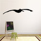 Pelican wall vinyl decal with black bird silhouette