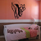 Black penguin decal with moon, leaves, and small flower design for wall decor