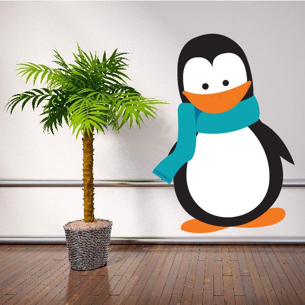 Image of Penguin with Blue Scarf Sticker