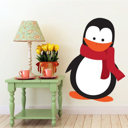 Image of Penguin with Red Scarf Sticker