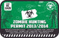 Zombie hunting permit sticker, green with biohazard emblem and permit text