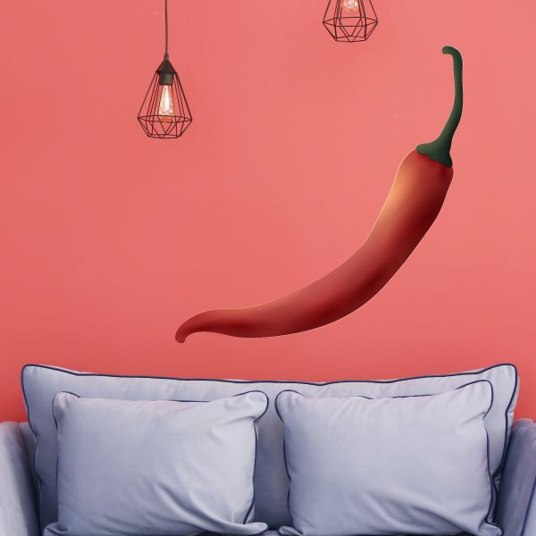 Red chili pepper wall decal, vinyl
