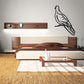 Perched dove wall decal with black outline, bird perched on thin branch