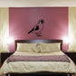 Perched goldfinch wall decal, black bird silhouette