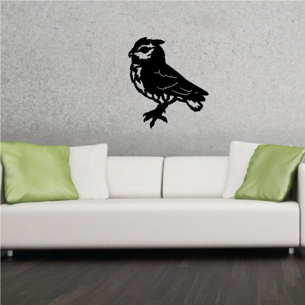 Image of Perched Owl Looking Decal