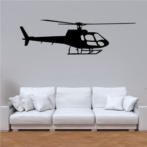 Black helicopter wall decal silhouette