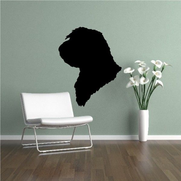 Petit Basset Griffon Vendeen head decal, black silhouette profile