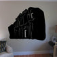 Black Petra-style ancient architecture wall decal silhouette