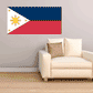 Philippines flag sticker, rectangular design with blue field, red stripe, sun and stars