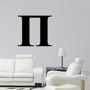 Pi Greek letter decal in black