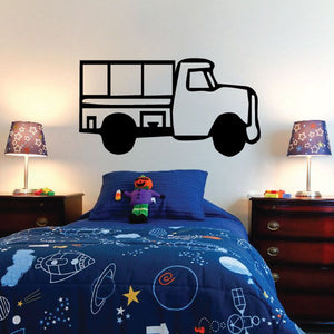 Pickup cartoon truck wall decal, black vinyl silhouette