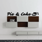 Pie and Cake wall decal with cursive lettering and small pie icon