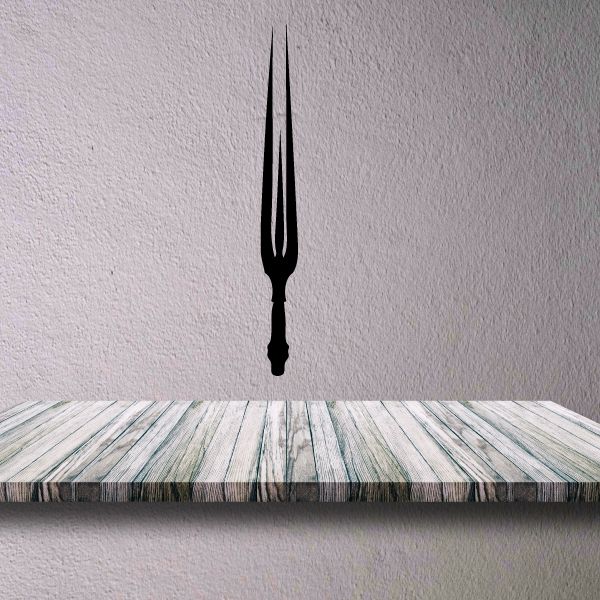 Piercing dagger decal with long black blade and pointed tip