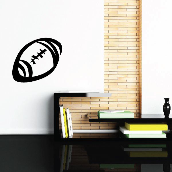 Football decal with black football and white laces icon