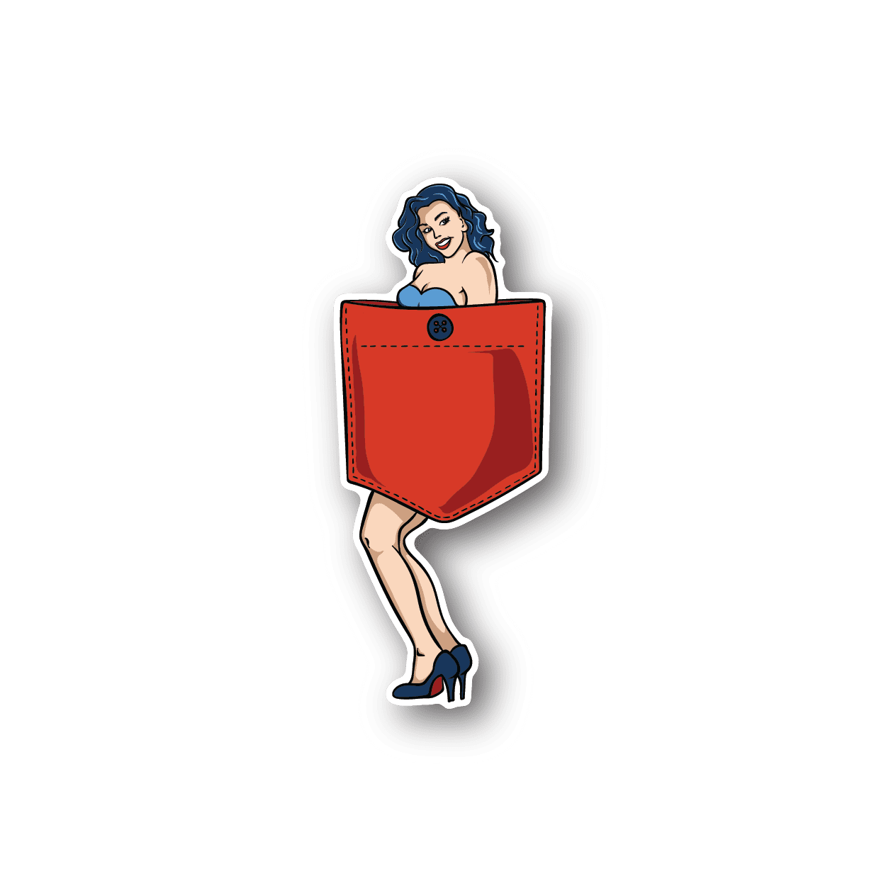 Image of Pin Up Girl in Pocket Sticker