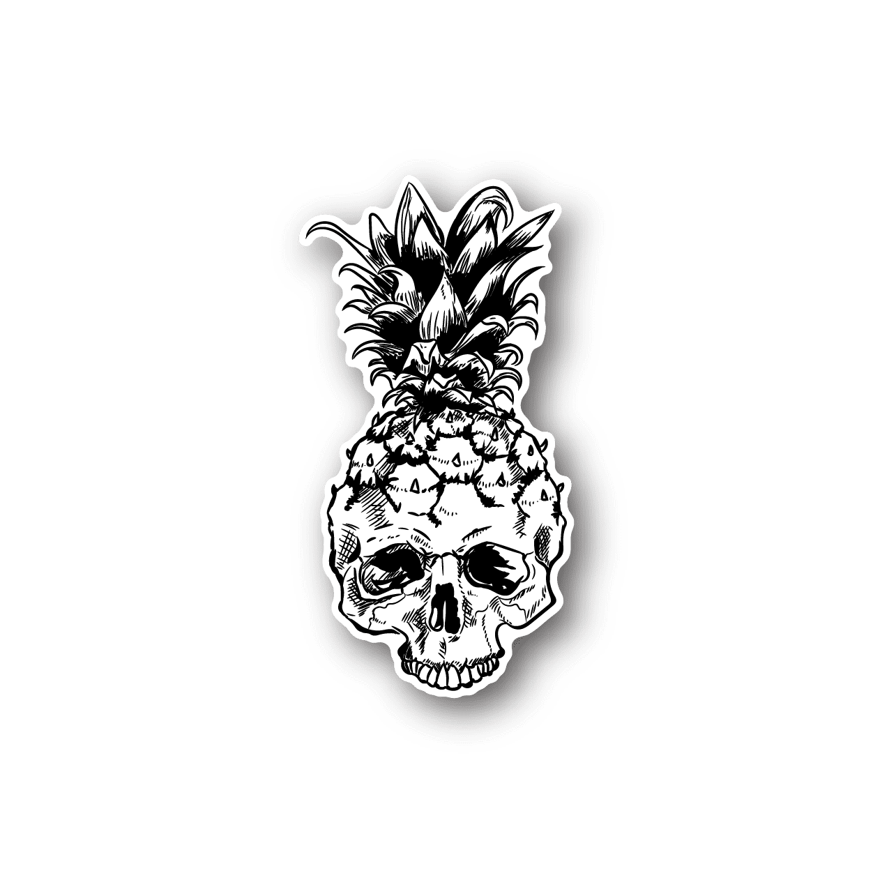 Image of Pineapple Head Skull Sticker