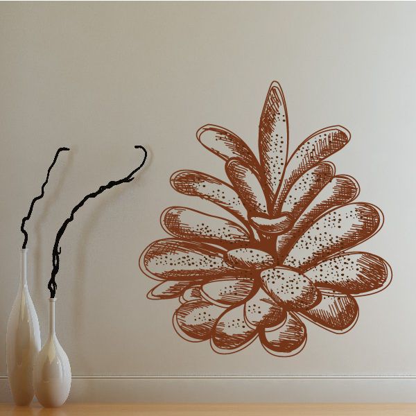 Pinecone Christmas printed die cut decal, large brown pinecone with white speckles