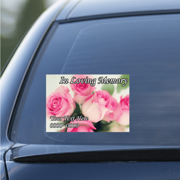 Image of Pink Bouquet In Loving Memory Custom Sticker