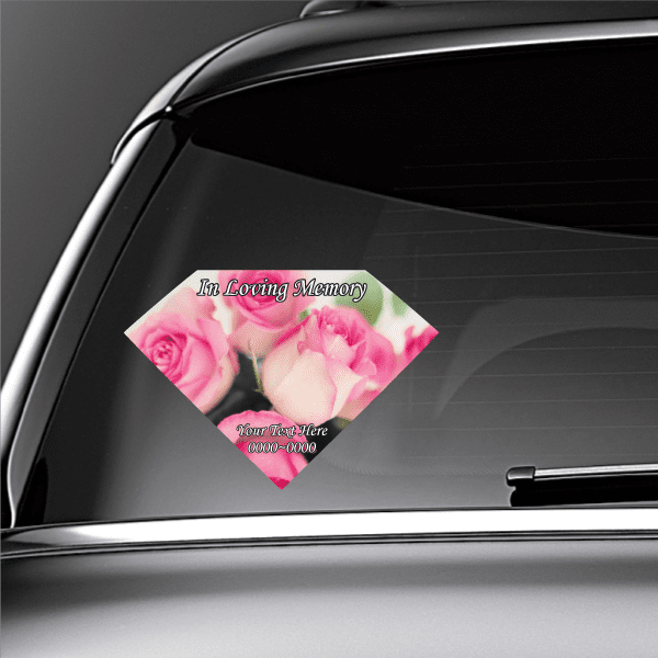 Image of Pink Bouquet In Loving Memory Custom Sticker