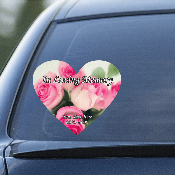 Image of Pink Bouquet In Loving Memory Custom Sticker