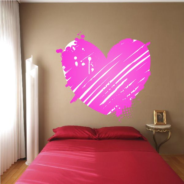 Image of Pink Graffiti Heart Valentine's Day Sticker