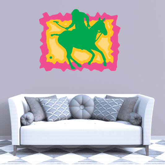 Image of Pink Orange and Green Polo Sticker