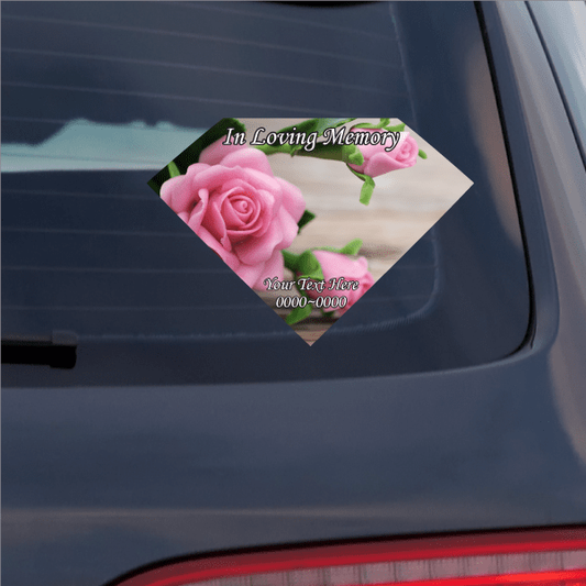 Image of Pink Roses In Loving Memory Custom Sticker