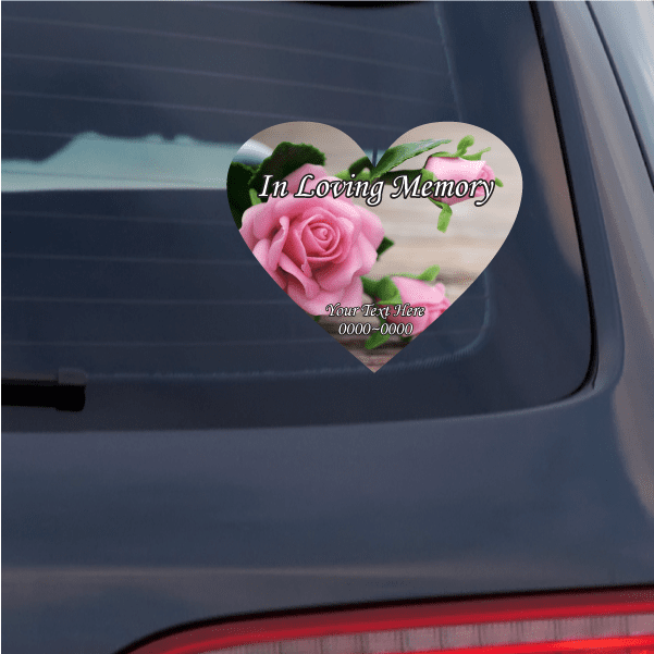 Image of Pink Roses In Loving Memory Custom Sticker